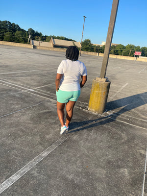 Mint French Terry Shorts