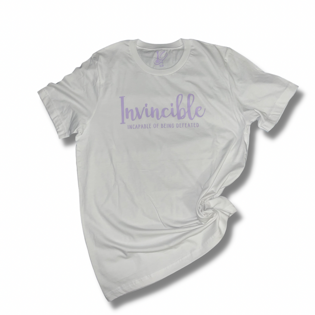 White and Lilac Invincible T-shirt