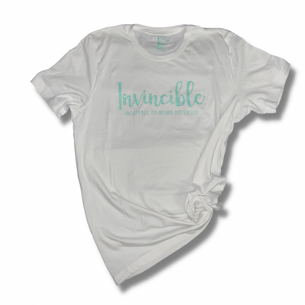 White and Glitter Mint Invincible T-Shirt