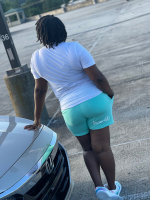 Mint French Terry Shorts